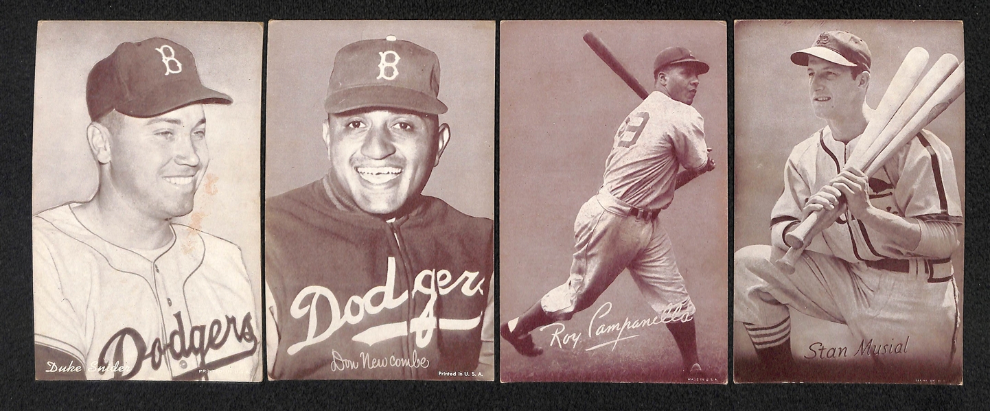 Lot of 16 Baseball Exhibit Cards from 1947-1961 w. Roy Campenella